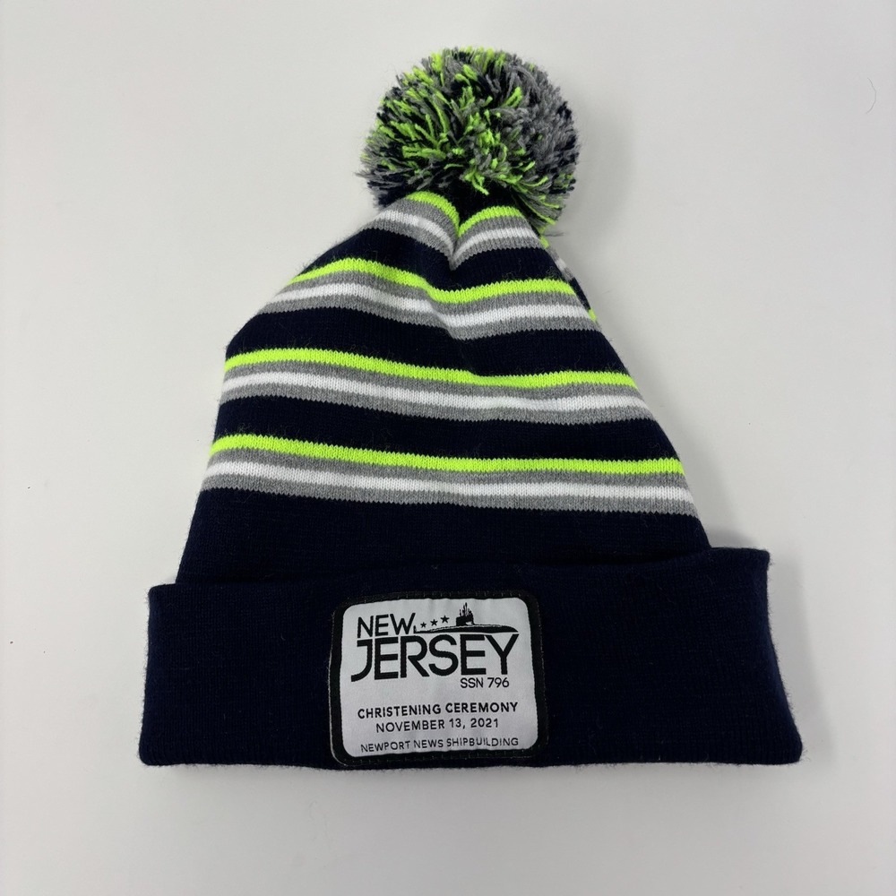 USS New‎ Jersey SSN 796 Submarine Christening Ceremony Pom-Pom Beanie 11/13/2021